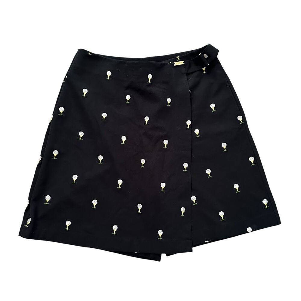 St. John Sport black golf pattern mid-length skort size 6